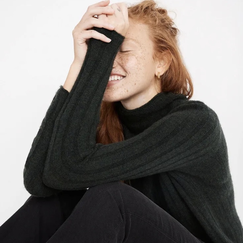 Madewell  Plus Size XXL Sweater Evercrest Turtleneck In Coziest Yarn Green